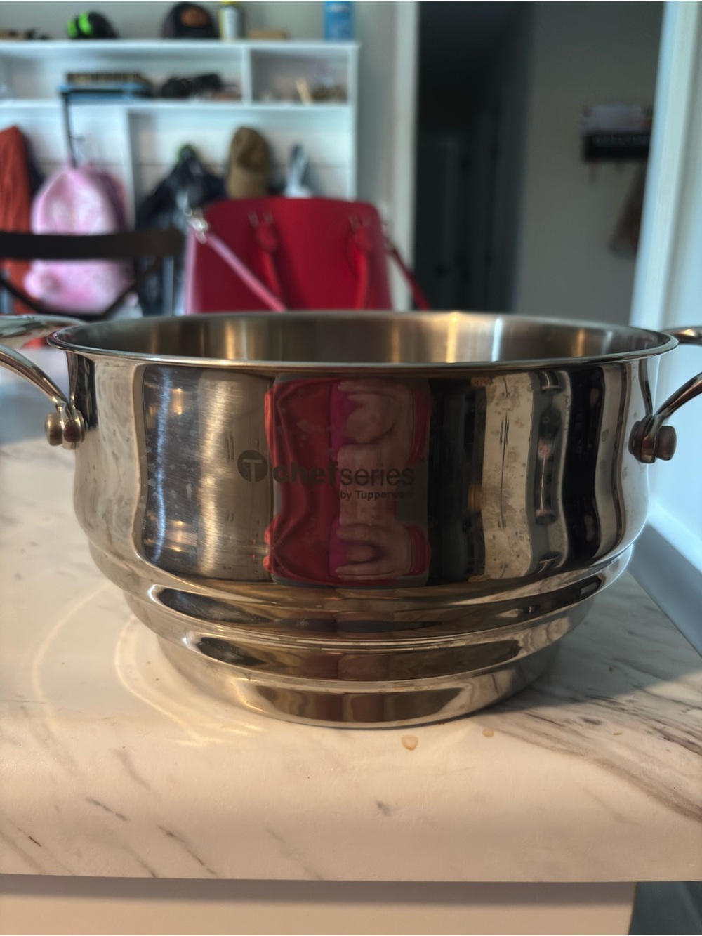 Tupperware Chef Series Stainless Strainer 8.25" Diameter 4.5"Tall Kitchen Pasta
